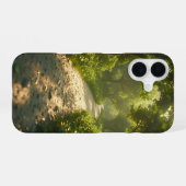 Coque iPhone 16 Sentier forestier ensoleillé (Verso Horizontal)