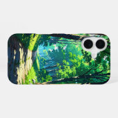 Coque iPhone 16 Sentier forestier tranquille (Verso Horizontal)