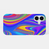 Coque iPhone 16 Sentiment d'été, Arc-en-ciel 3D abstrait (Verso Horizontal)