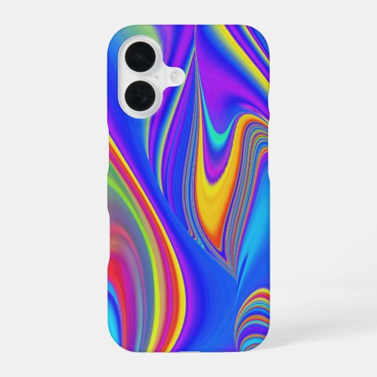 Coque iPhone 16 Sentiment d'été, Arc-en-ciel 3D abstrait (Verso)