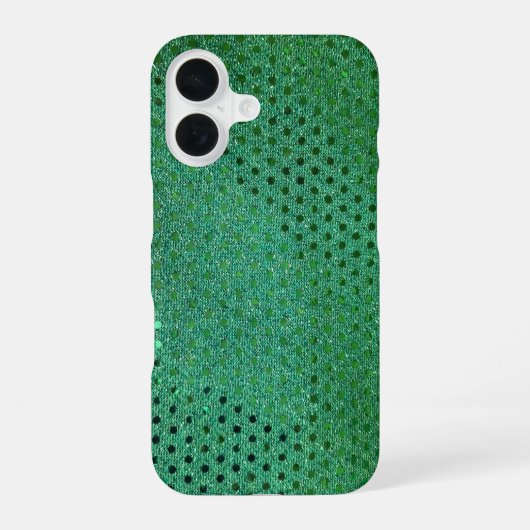 Coque iPhone 16 Séquence verte Shimmer (Verso)