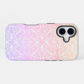 Coque iPhone 16 Serene Lavender & Mint Mandala Geometric Tile  (Verso Horizontal)