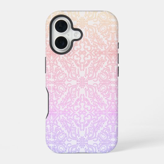 Coque iPhone 16 Serene Lavender & Mint Mandala Geometric Tile  (Verso)
