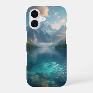 Coque iPhone 16 Sérénité du lac de cristal