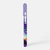 Coque iPhone 16 **"Sérénité rustique : L'étreinte du jacaranda pou (Côté gauche)