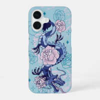 Serpent céleste - Dragon bleu floral