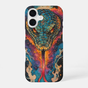 Coque iPhone 16 Serpent Cosmique Vivant Avec Espace Évasif