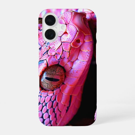 Coque iPhone 16 Serpent rose (Verso)