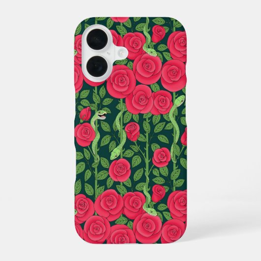 Coque iPhone 16 serpents & roses (Verso)