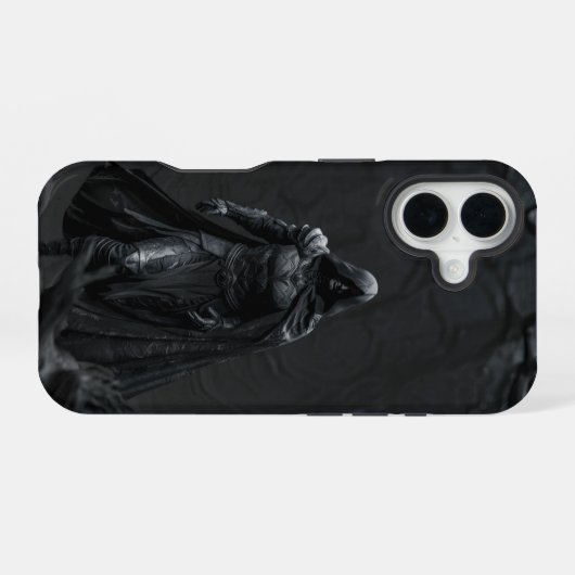 Coque iPhone 16 Shadow Walker - Guerrier à capuche (Verso Horizontal)