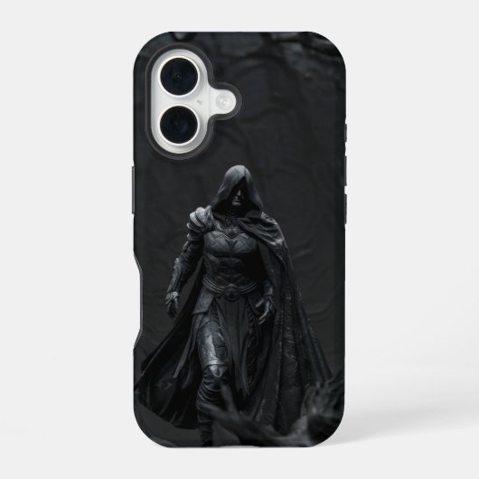 Coque iPhone 16 Shadow Walker – Guerrier encapuchonné (Verso)