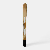 Coque iPhone 16 Shiny Gold Abstract Sleek Black Monogrammed (Côté droit)