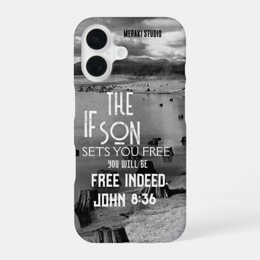 Coque iPhone 16 "si le fils vous libère, vous serez libre" T-Shirt (Verso)