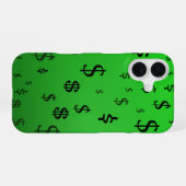 Coque iPhone 16 Signe dollar vert (Verso Horizontal)
