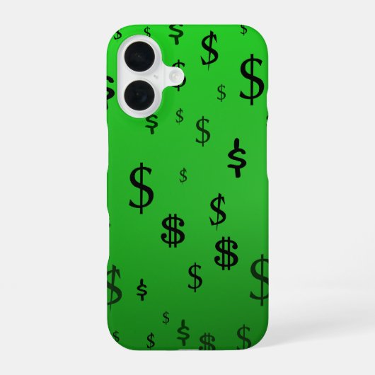Coque iPhone 16 Signe dollar vert (Verso)