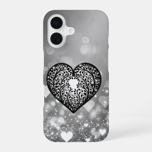 Coque iPhone 16 Silhouette Coeur Élégante (Verso)