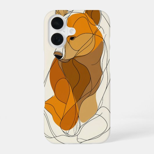 Coque iPhone 16 Silhouette d'ourson abstrait (Verso)