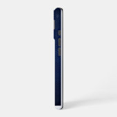 Coque iPhone 16 Silver Chrome Geometric Bear Blue Python iPhone (Côté gauche)