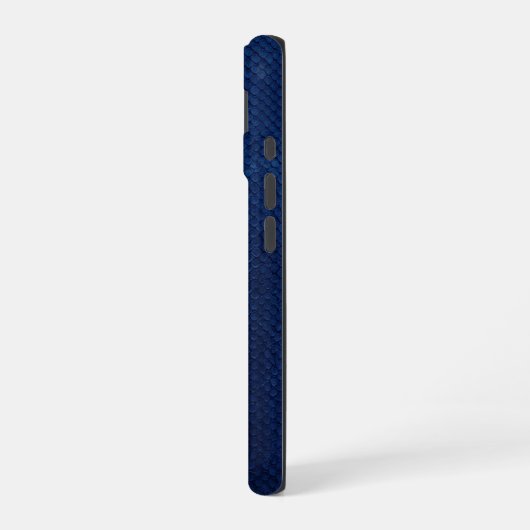 Coque iPhone 16 Silver Chrome Geometric Eagle Head Blue Python  (Côté gauche)