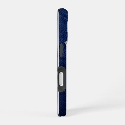Coque iPhone 16 Silver Chrome Geometric Giraffe Blue Python iPhone (Côté droit)
