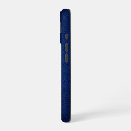 Coque iPhone 16 Silver Chrome Geometric Lynx Blue Python iPhone (Côté gauche)