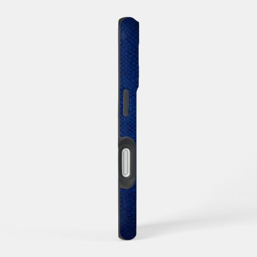 Coque iPhone 16 Silver Chrome Géométrique Lynx Blue Python iPhone (Côté droit)