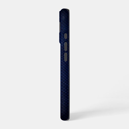 Coque iPhone 16 Silver Chrome Géométrique Requin Blue Python iPhon (Côté gauche)