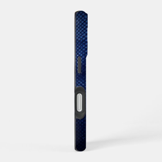 Coque iPhone 16 Silver Chrome Géométrique Requin Blue Python iPhon (Côté droit)