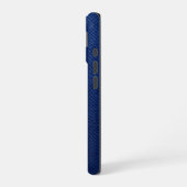 Coque iPhone 16 Silver Chrome Géométrique Rhinocéros Blue Python i (Côté gauche)