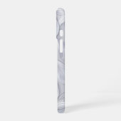 Coque iPhone 16 Silver Leaf Elegant Pattern (Côté gauche)