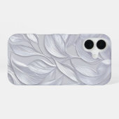 Coque iPhone 16 Silver Leaf Elegant Pattern (Verso Horizontal)