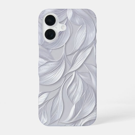 Coque iPhone 16 Silver Leaf Elegant Pattern (Verso)