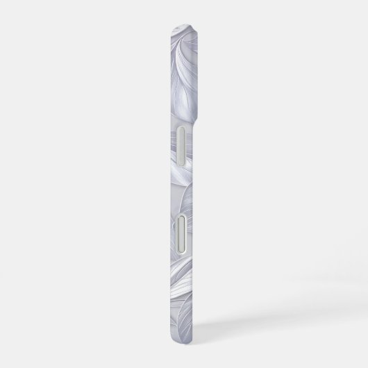 Coque iPhone 16 Silver Leaf Elegant Pattern (Côté droit)