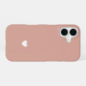 Coque iPhone 16 Simple Heart Blush Rose Amour Moderne Minimal Chic (Verso Horizontal)