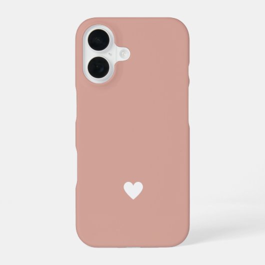 Coque iPhone 16 Simple Heart Blush Rose Amour Moderne Minimal Chic (Verso)