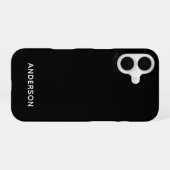 Coque iPhone 16 Simple Personnalisé Noir (Verso Horizontal)