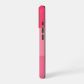 Coque iPhone 16 Simple rayures roses Monogrammes blancs (Côté gauche)