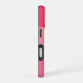 Coque iPhone 16 Simple rayures roses Monogrammes blancs (Côté droit)