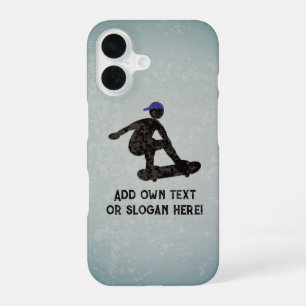 Coque iPhone 16 Skate Tricks - Skateboard et votre texte / nom