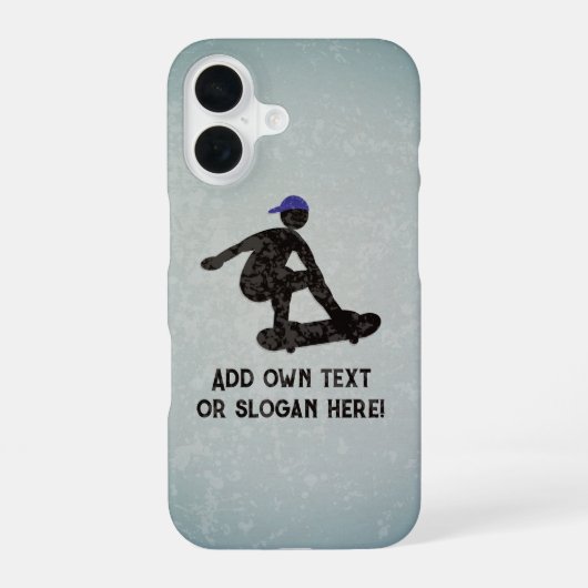 Coque iPhone 16 Skate Tricks - Skateboard et votre texte / nom (Verso)