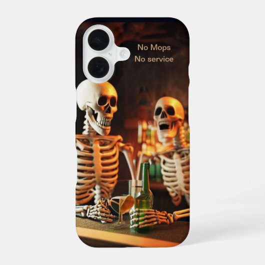 Coque iPhone 16 Skeletons dans un bar (Verso)