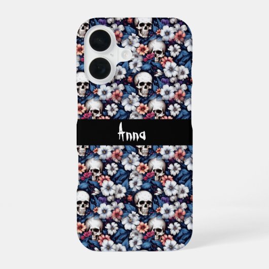 Coque iPhone 16 Skulls Among the Flowers (Verso)
