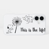 Coque iPhone 16 Snoopy avec pissenlit (Verso Horizontal)