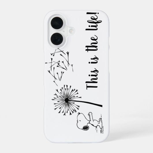 Coque iPhone 16 Snoopy avec pissenlit (Verso)
