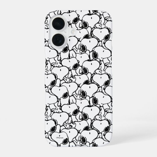 Coque iPhone 16 Snoopy Classic Comics Pattern (Verso)