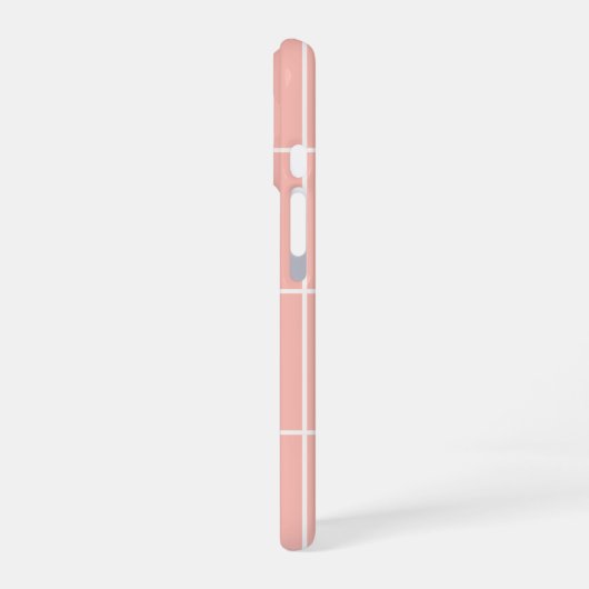 Coque iPhone 16 Soft Neutral Grid Pattern Minimal Check Design (Côté gauche)