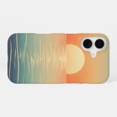 Coque iPhone 16 Soleil Rétro sur l'Océan (Verso Horizontal)