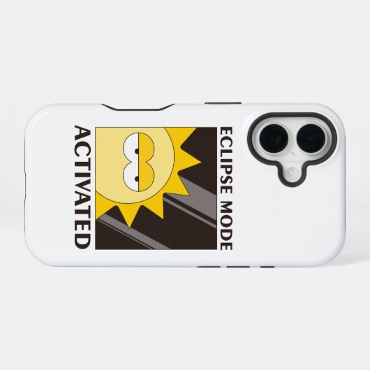 Coque iPhone 16 soleil sur arrière - plan noir (Verso Horizontal)