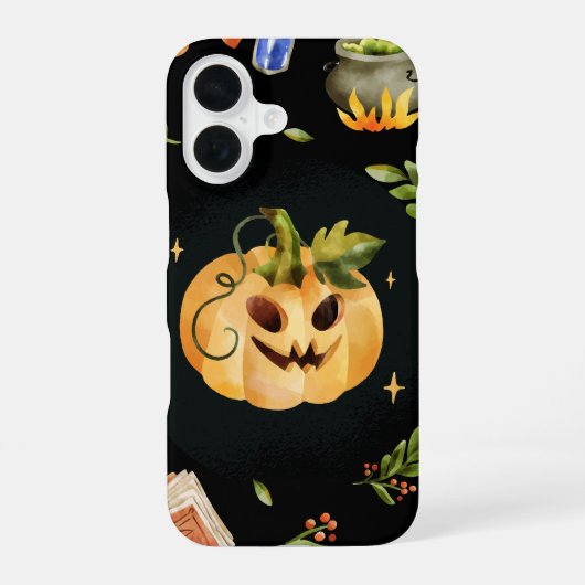 Coque iPhone 16 Sortilège de Citrouille – Halloween Mignon Épouvan (Verso)