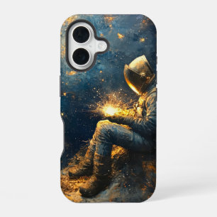 Coque iPhone 16 Soudeur Nuit Étoilée - Art de soudure cosmique